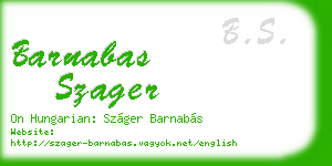 barnabas szager business card