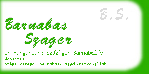 barnabas szager business card